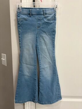 Wonder Nation light wash flare pull on denim jeans girls 6-6x Small GUC